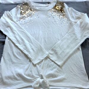 TRUE Craft Girls November sequined long sleeve tee size XL. NWT